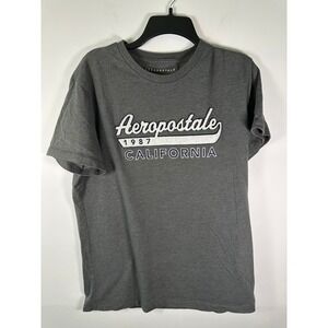 Aeropostale Shirt Mens L Gray 1987 California Applique Crew Neck Logo Graphic